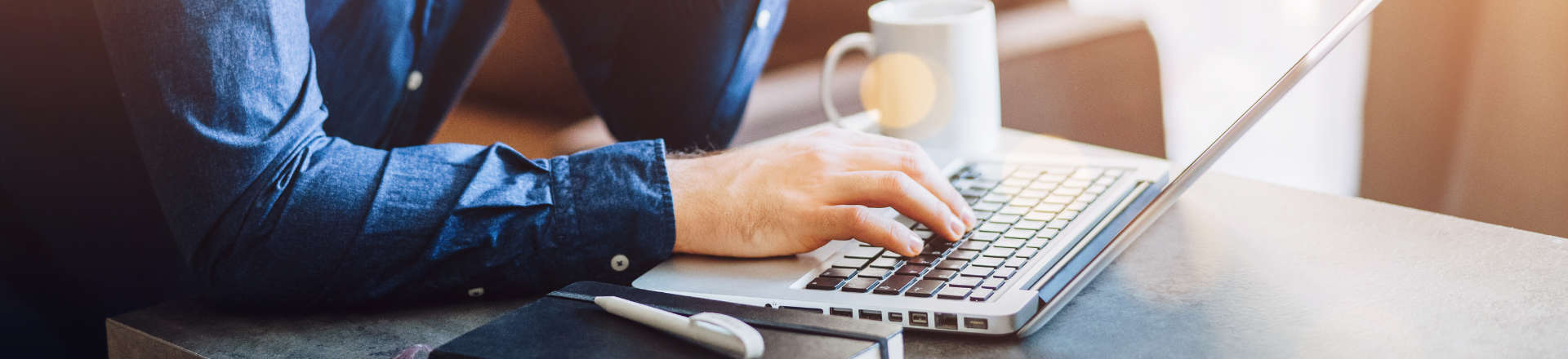 person checking information on laptop