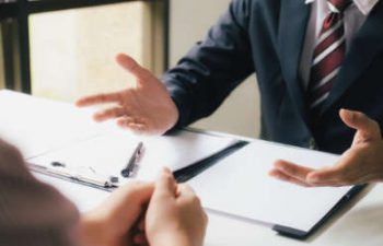 a woman during an appointment with a litigation support professional Beverly Hills