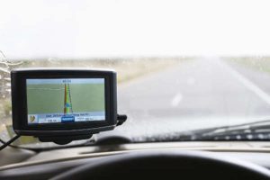 Vehicle dashboard with GPS.